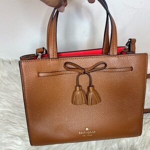 Kate Spade Medium Triple Compartment Satchel Bag Brown | Color: Brown/Gold